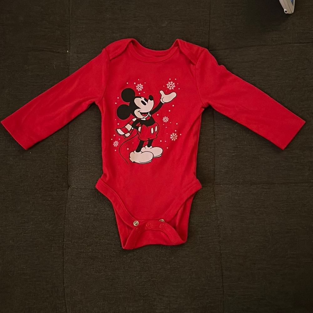 Red Mickey Christmas bodysuit